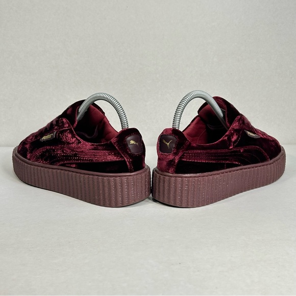 Puma x FENTY by Rihanna Creeper Velvet Platform Red & Gold Shoes; Women’s Sz 7.5 - Picture 11 of 16